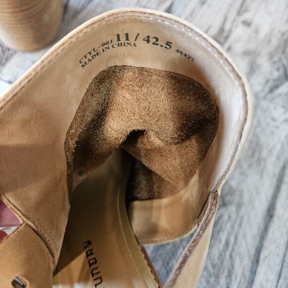 Western Leather Ankle Booties Suede Chinese Laundry Caleb Womens 11 Block Heel - Picture 15 of 16